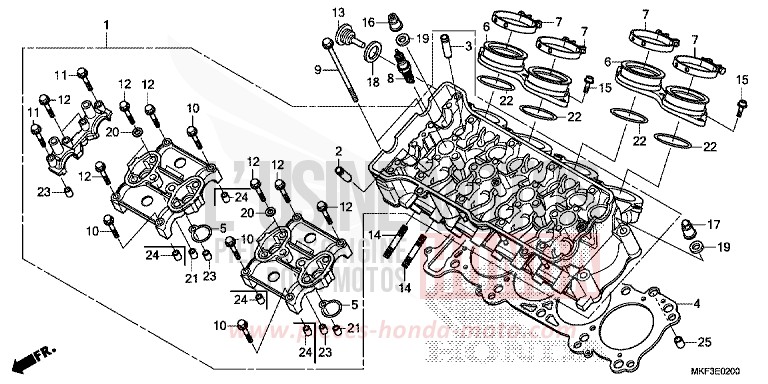 CULASSE de CBR1000RR "Fireblade" GRAND PRIX RED (R380) de 2018